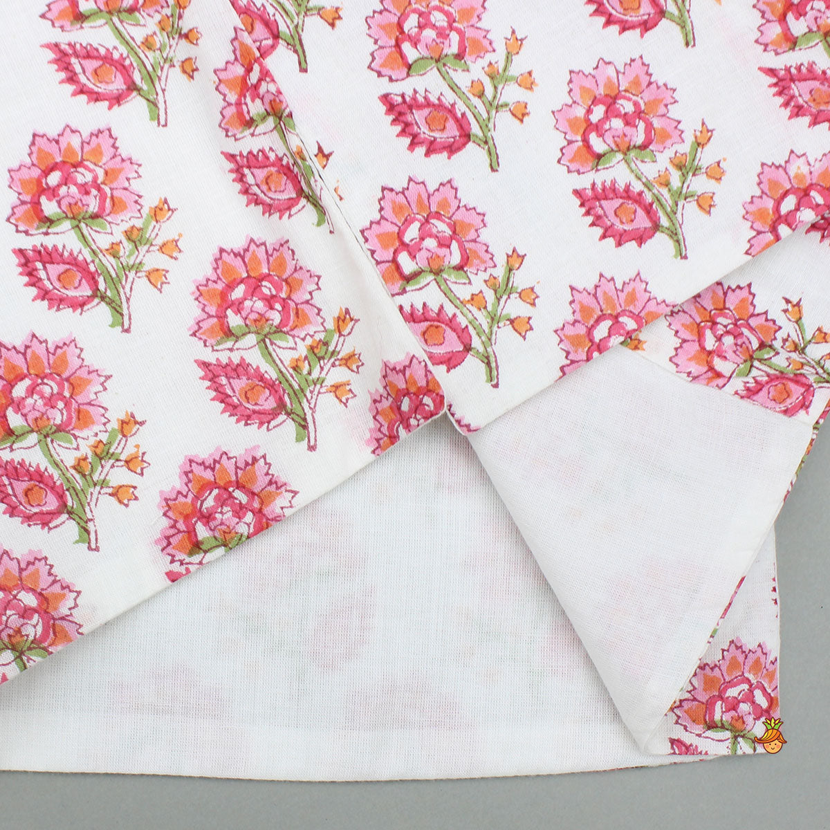 Pre Order: Ethnic Floral Printed Kurta With Jacket And Dhoti
