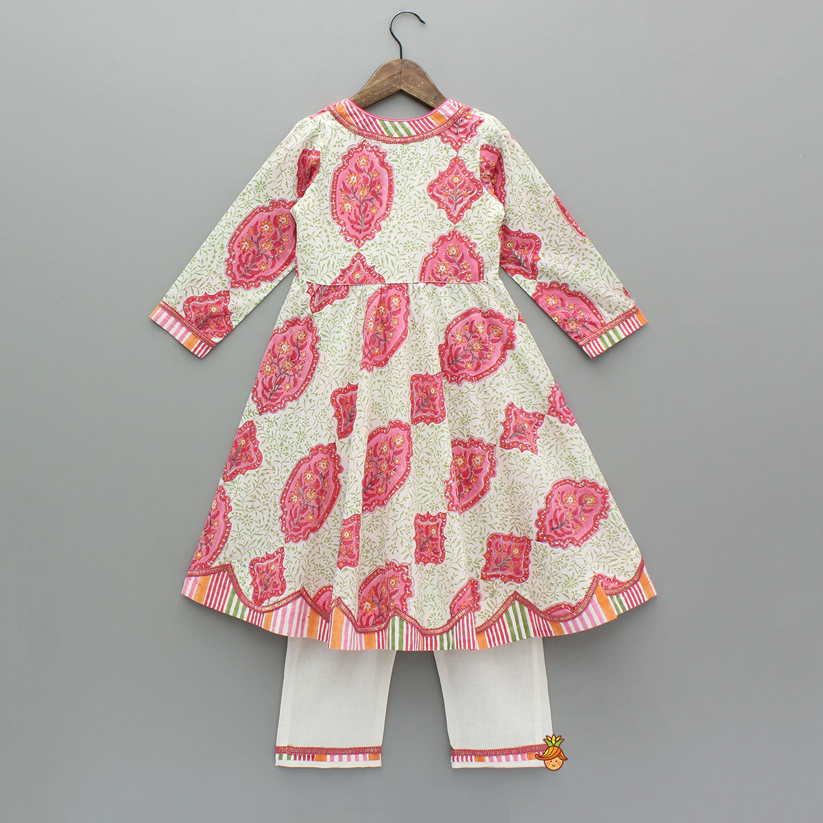 Pre Order: Ethnic Angrakha Style Kurti And Pant