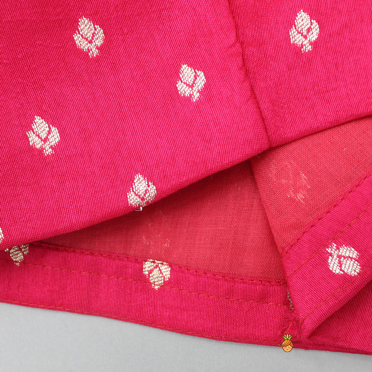 Pre Order: Pink Brocade Top With Sheen Zari Lehenga