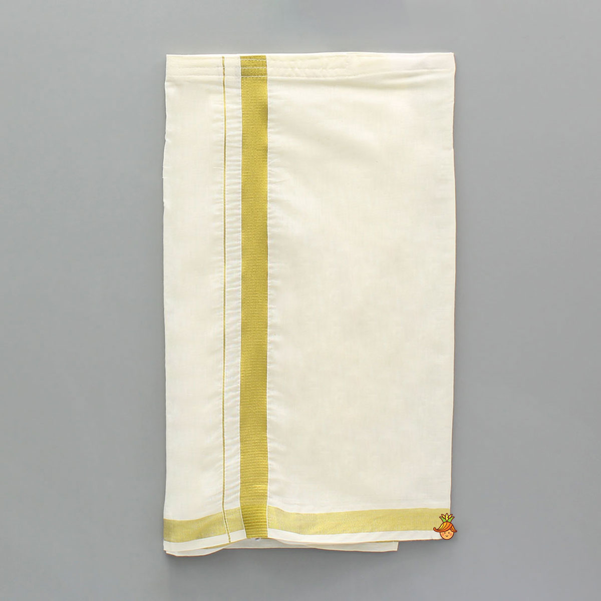 Pre Order: Blue Kurta With Adjustable Cream Lungi