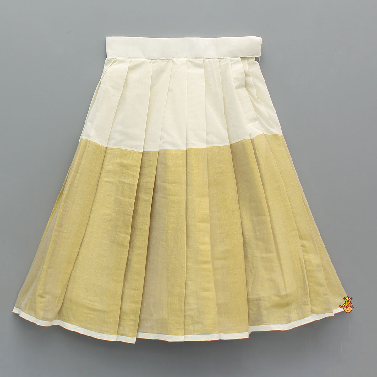 Pre Order: Green Brocade Top With Zari Skirt