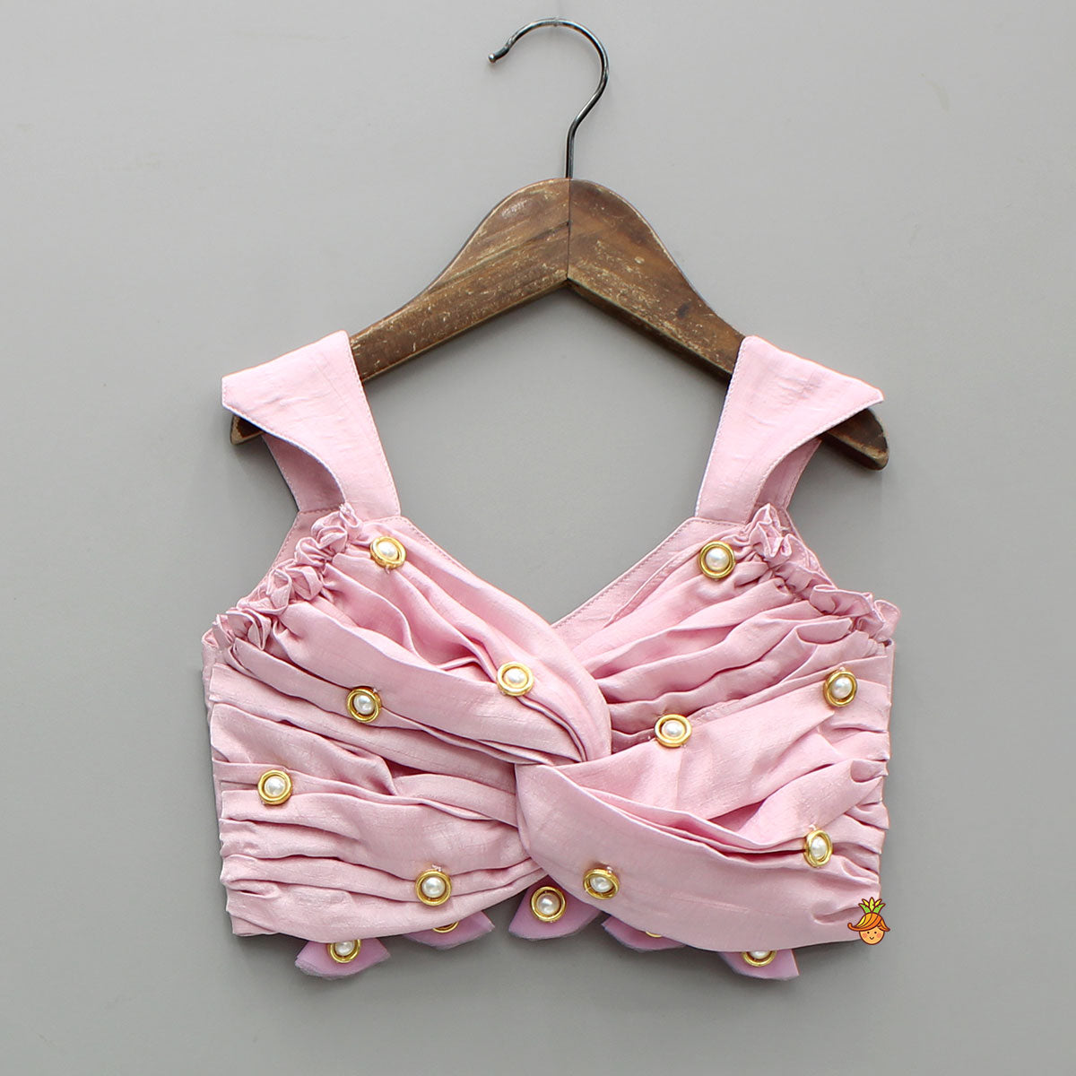 Pre Order: Pink Sweetheart Neck Top With Palazzo