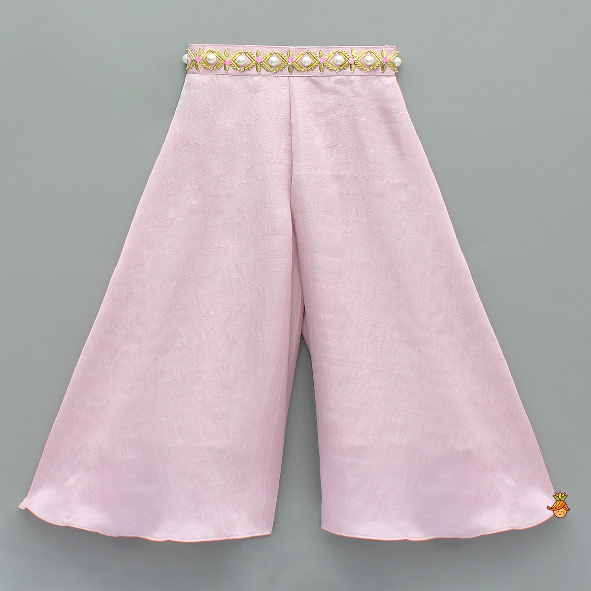 Pre Order: Pink Sweetheart Neck Top With Palazzo