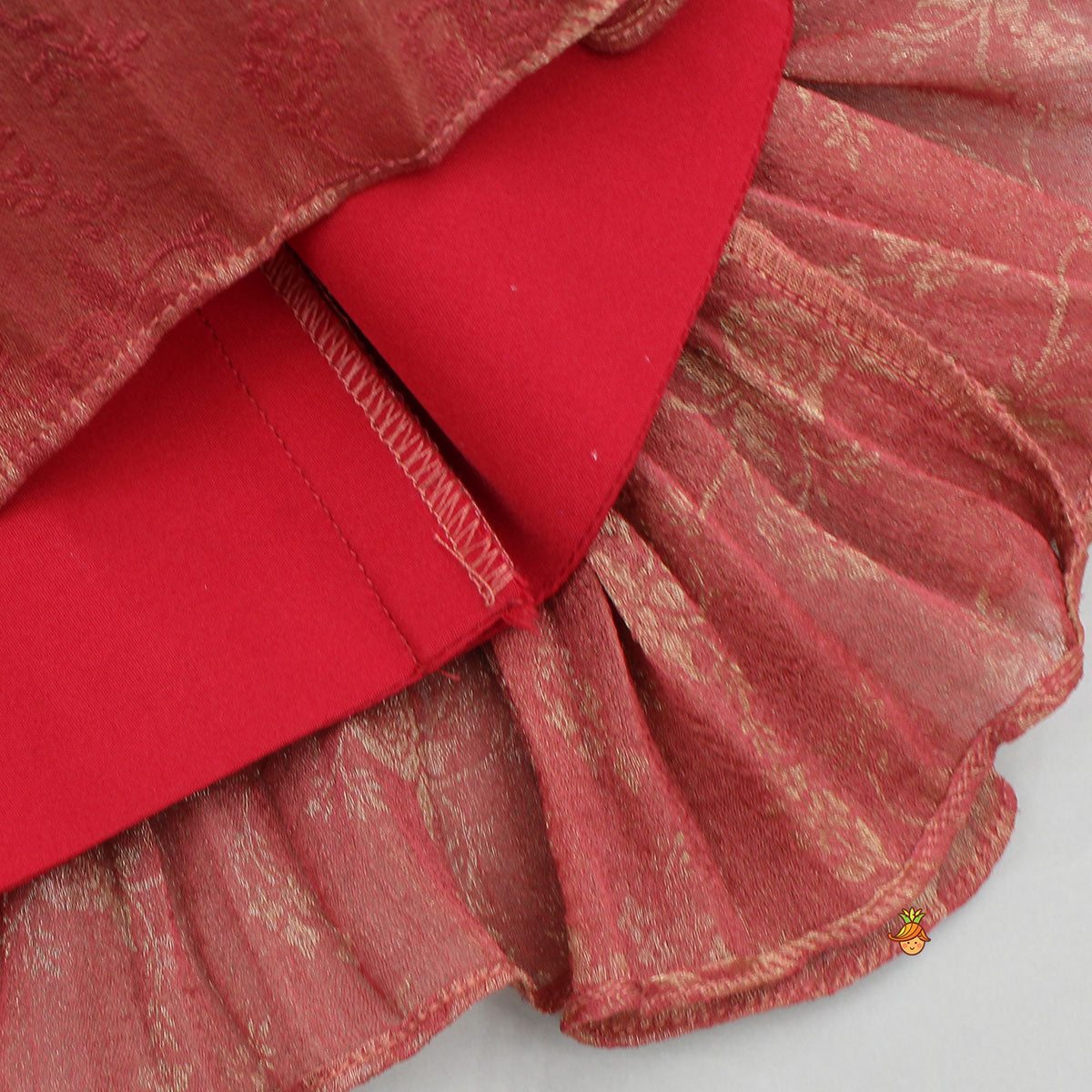 Pre Order: Rust Textured Kurta With Pleated Palazzo