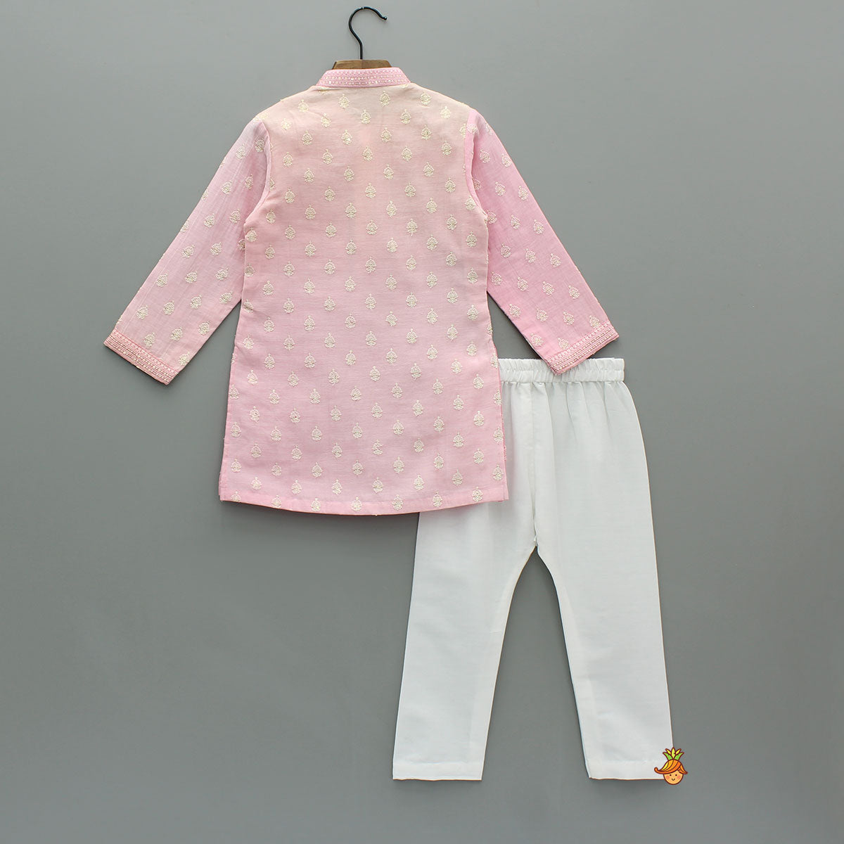 Pre Order: Pink Ombre Kurta With Off White Pyjama