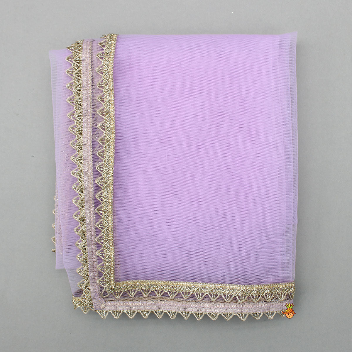 Pre Order: Sheen Lilac Scallop Hem Kurta With Palazzo And Dupatta