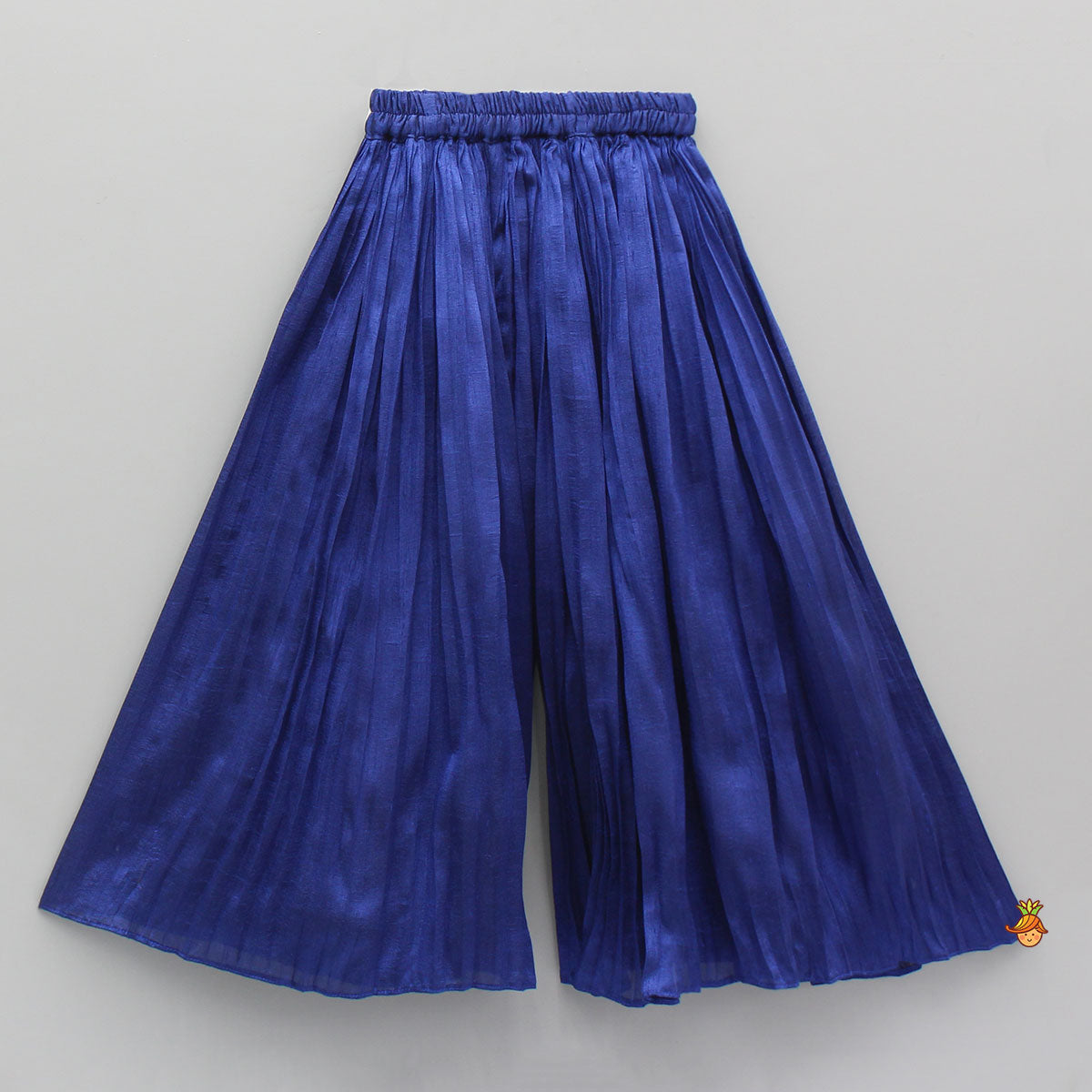 Pre Order: Tissue Pleated Shiny Blue Top And Palazzo