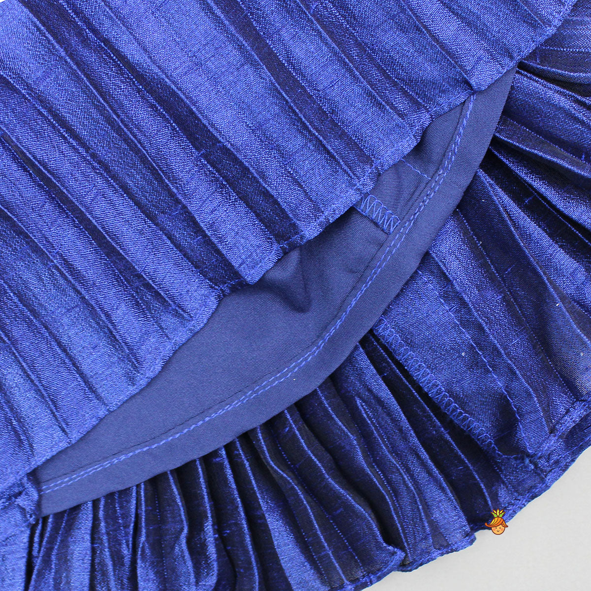 Pre Order: Tissue Pleated Shiny Blue Top And Palazzo