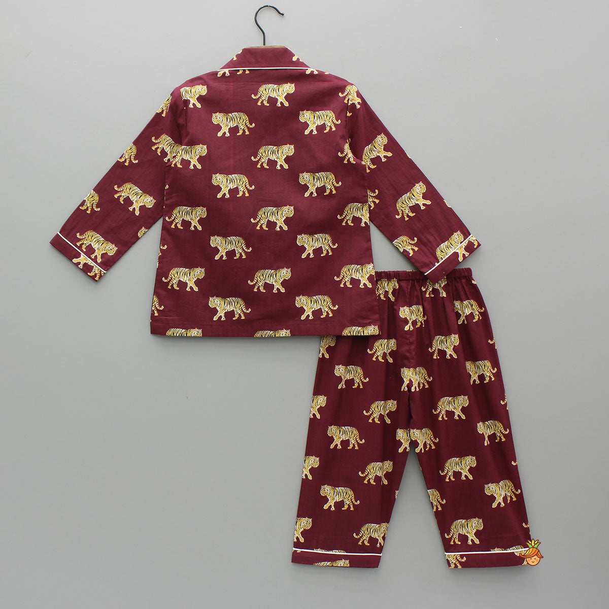 Pre Order: Maroon Animal Printed Cotton Sleepwear