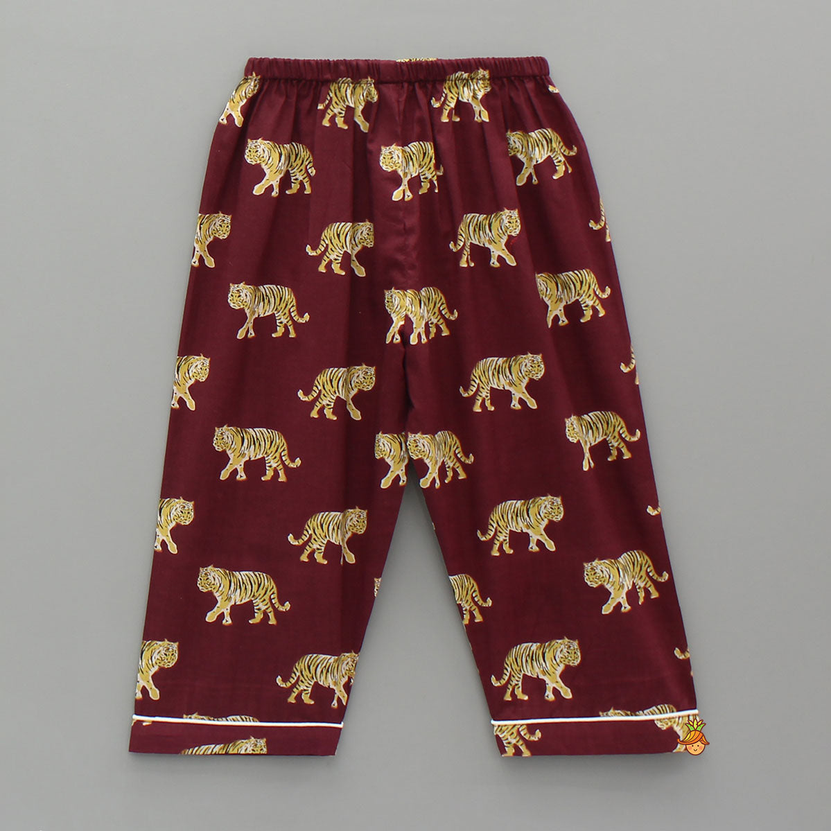 Pre Order: Maroon Animal Printed Cotton Sleepwear