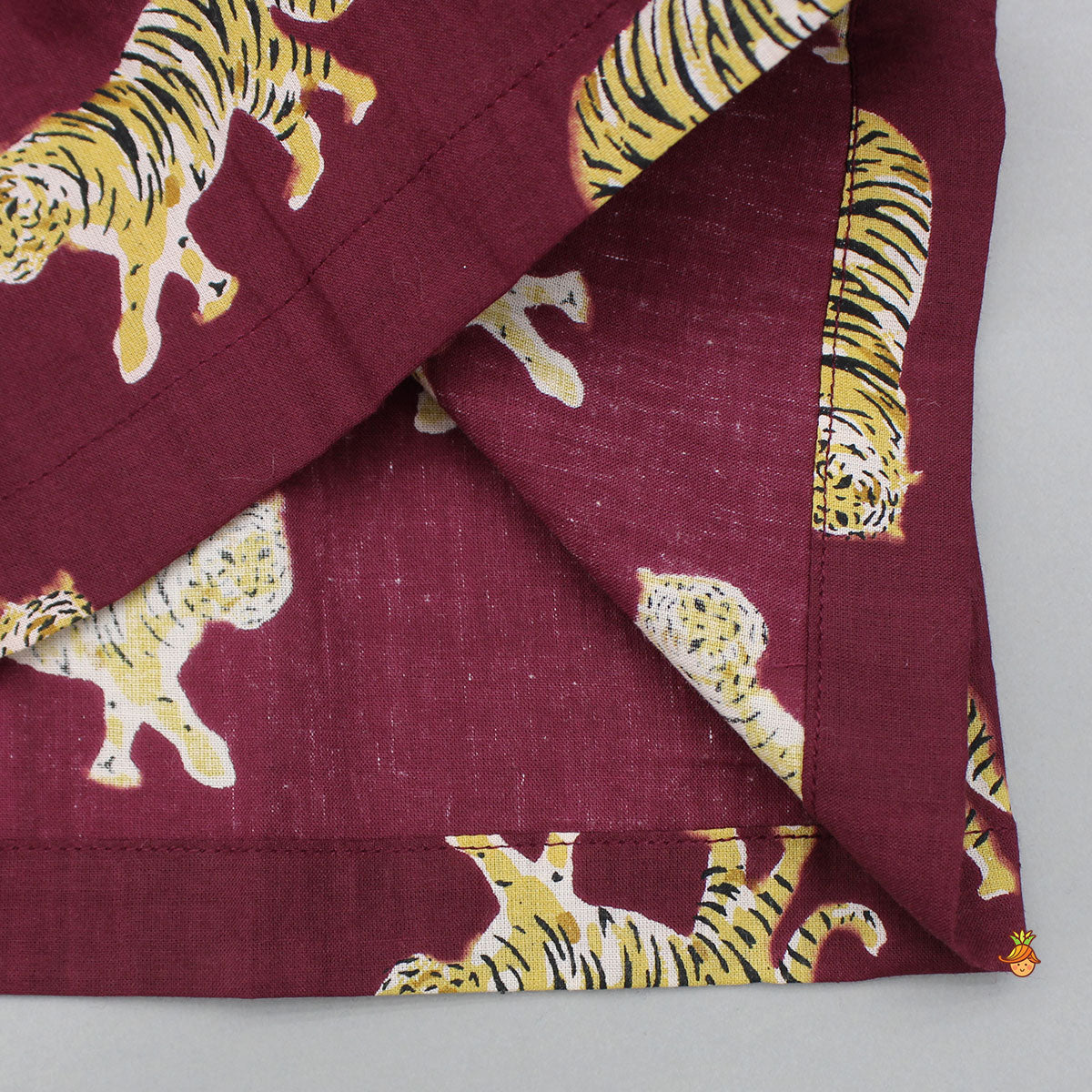 Pre Order: Maroon Animal Printed Cotton Sleepwear