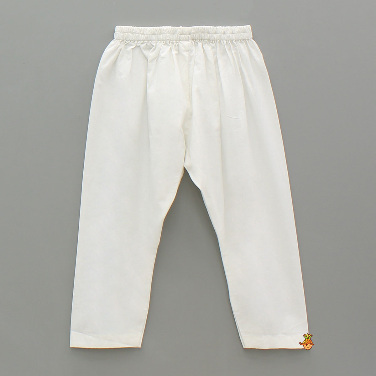 Pre Order: Floral Printed Cotton Lace Detailed Blue Kurta With Pyjama