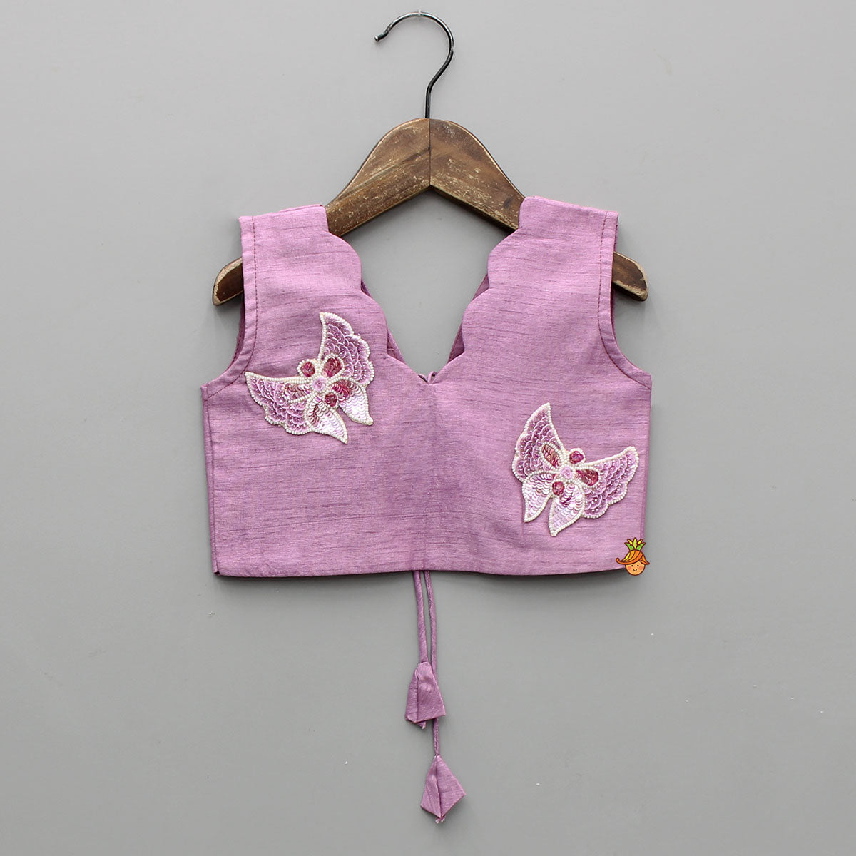 Pre Order: Purple Applique Top With Ombre Brocade Lehenga