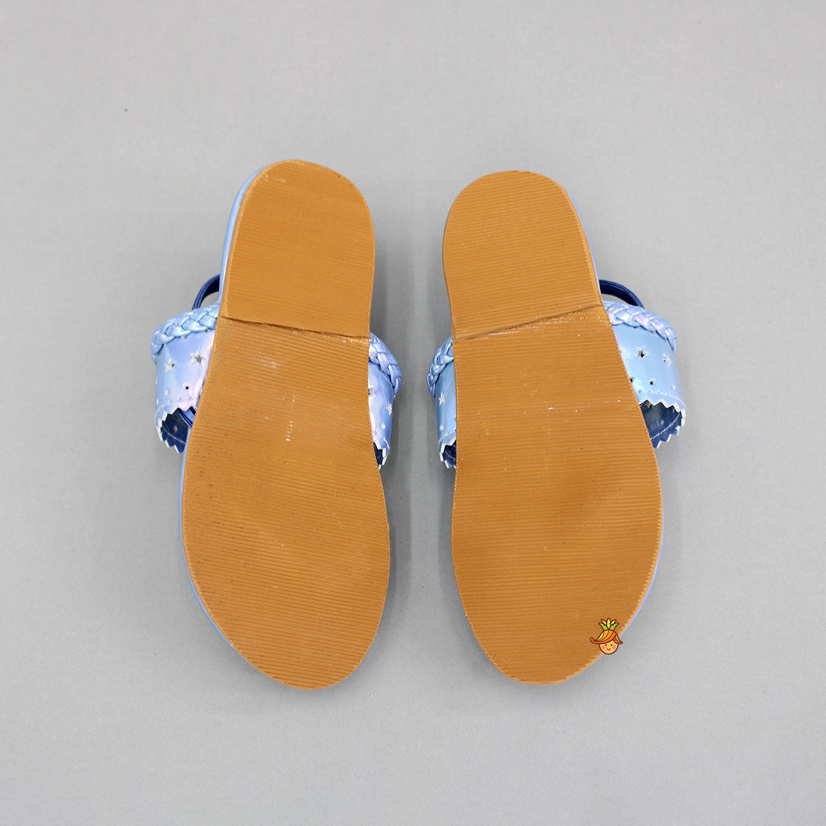 Pre Order: Blue Holographic Braid Detailed Kolhapuri Flats