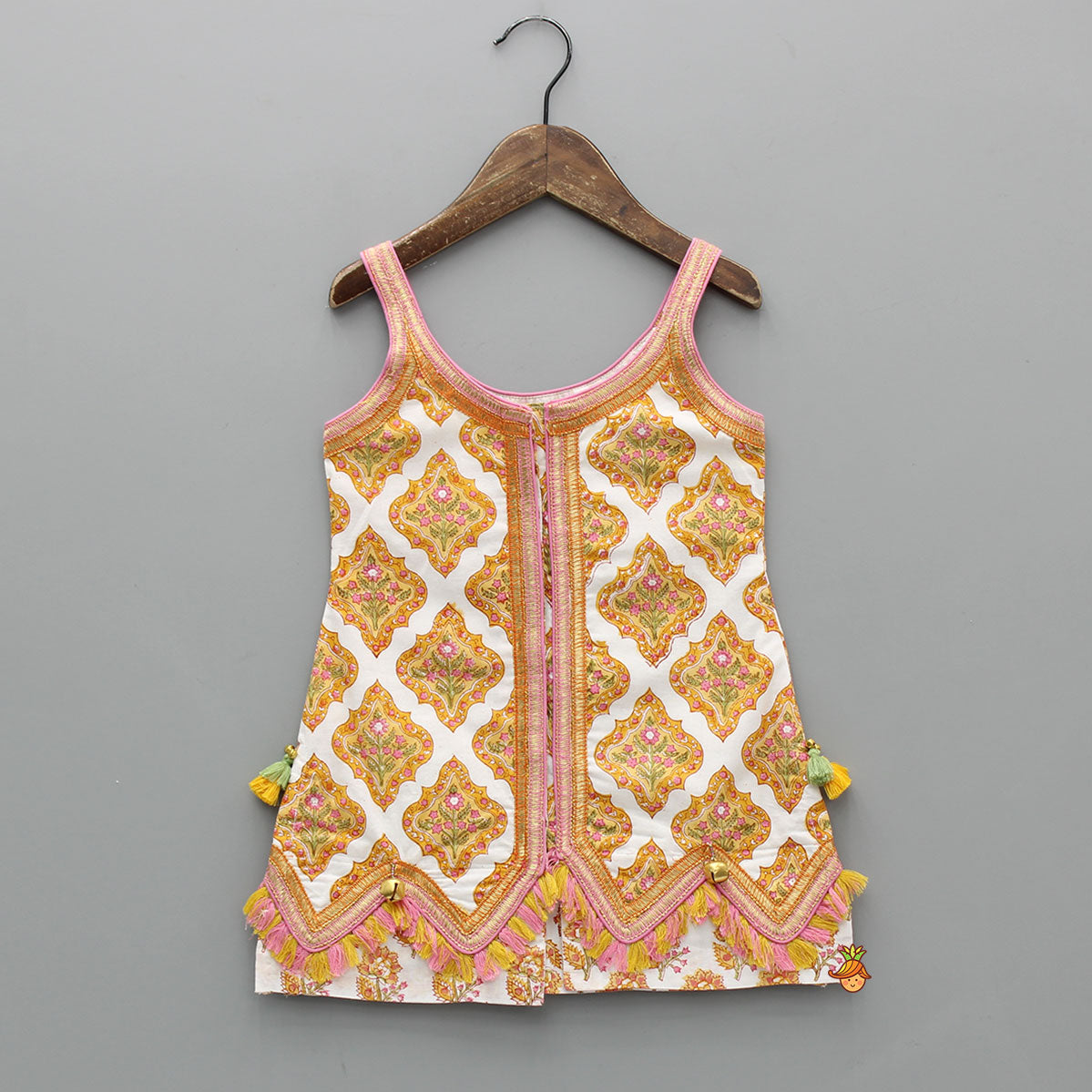 Pre Order: Floral Printed Cotton Kurti With Matching Sharara