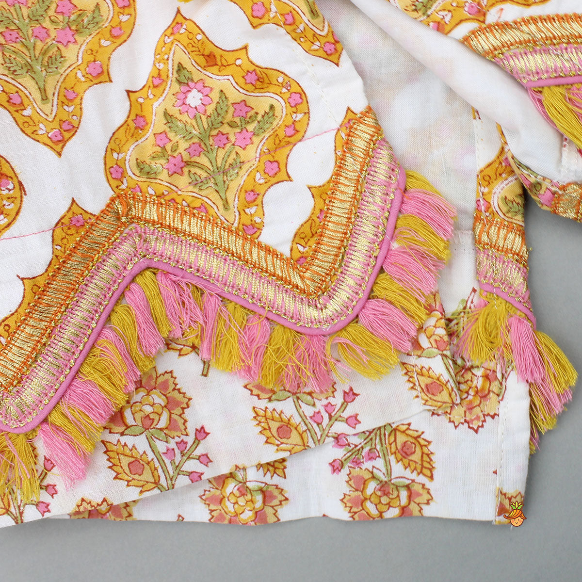 Pre Order: Floral Printed Cotton Kurti With Matching Sharara