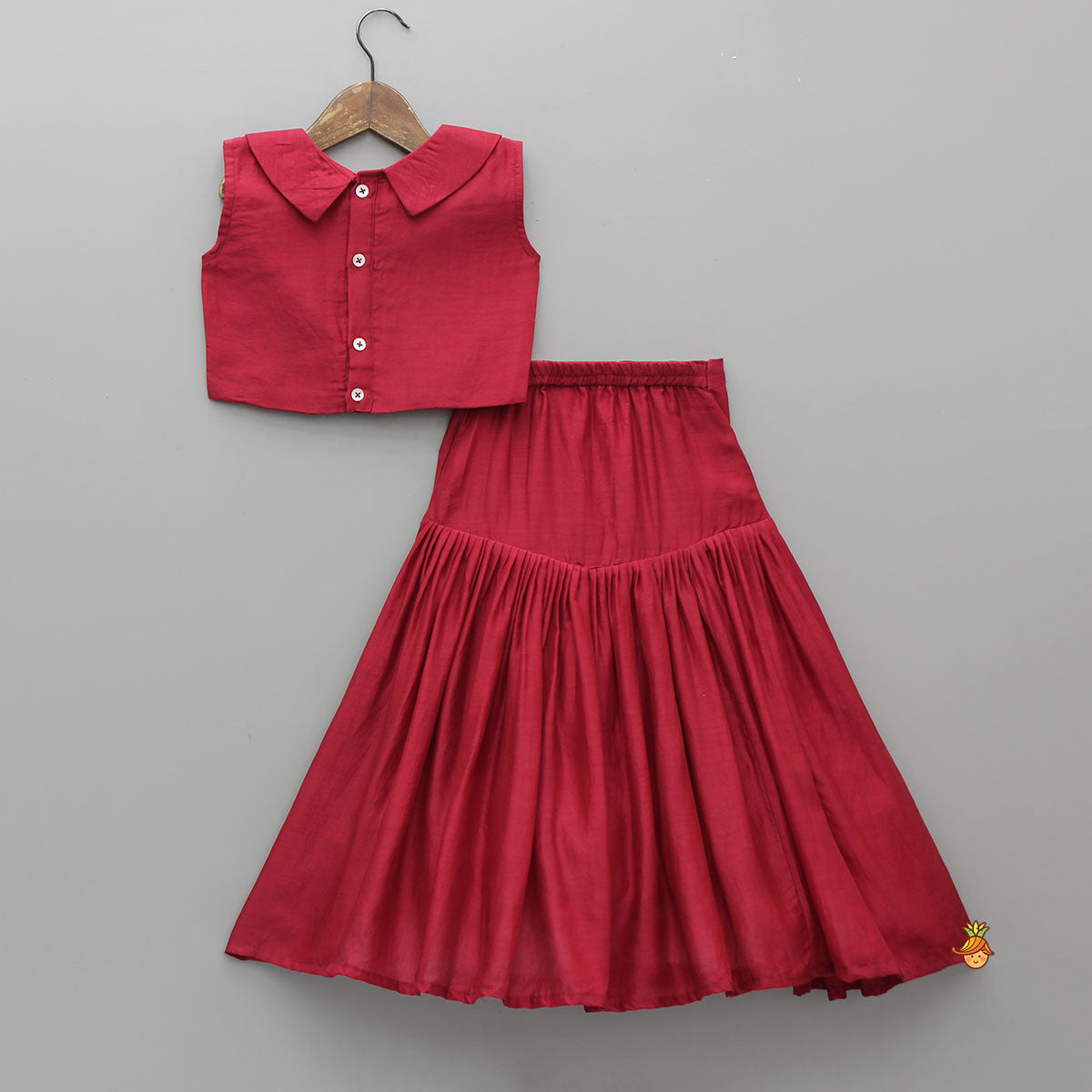 Pre Order: Pretty Floral Detailed Top With Pleat Detailed Skirt