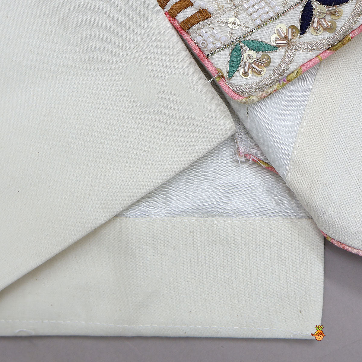 Pre Order: Off White Kurta With Beautiful Embroidered Jacket And Pyjama