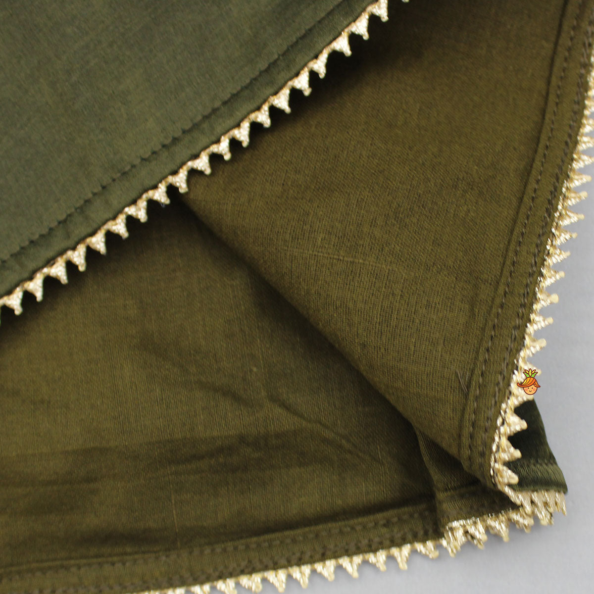 Pre Order: Green Strappy Kurti With Pant And Dupatta