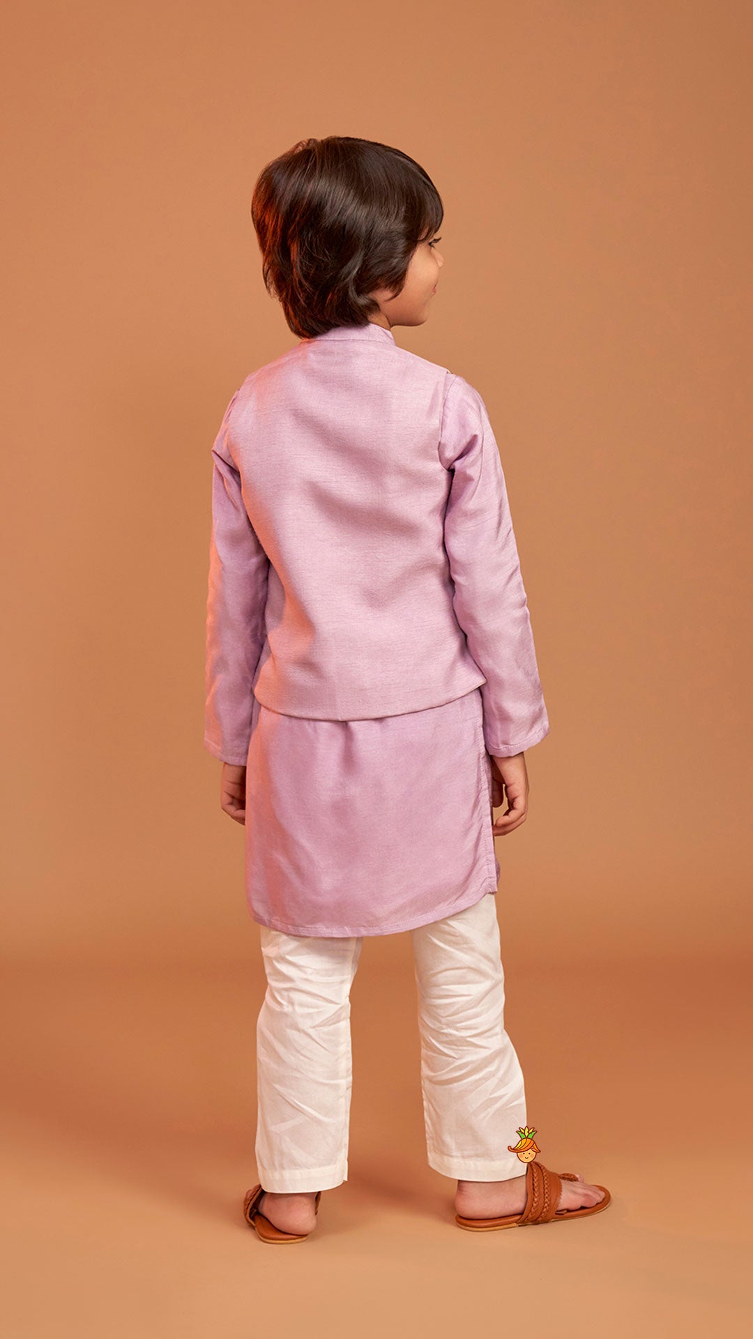 Pre Order: Stunning Ethnic Kurta With Floral Embroidered Jacket And Pyjama