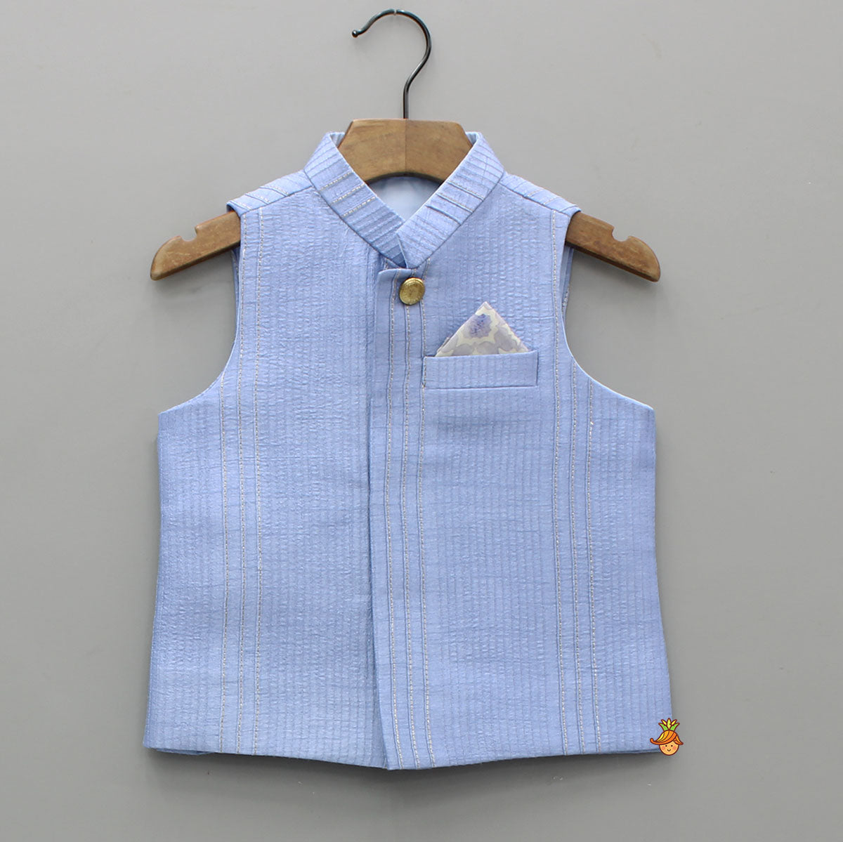 Pre Order: Ethnic Booti Detailed Kurta With Thread Work Jacket And Pyjama