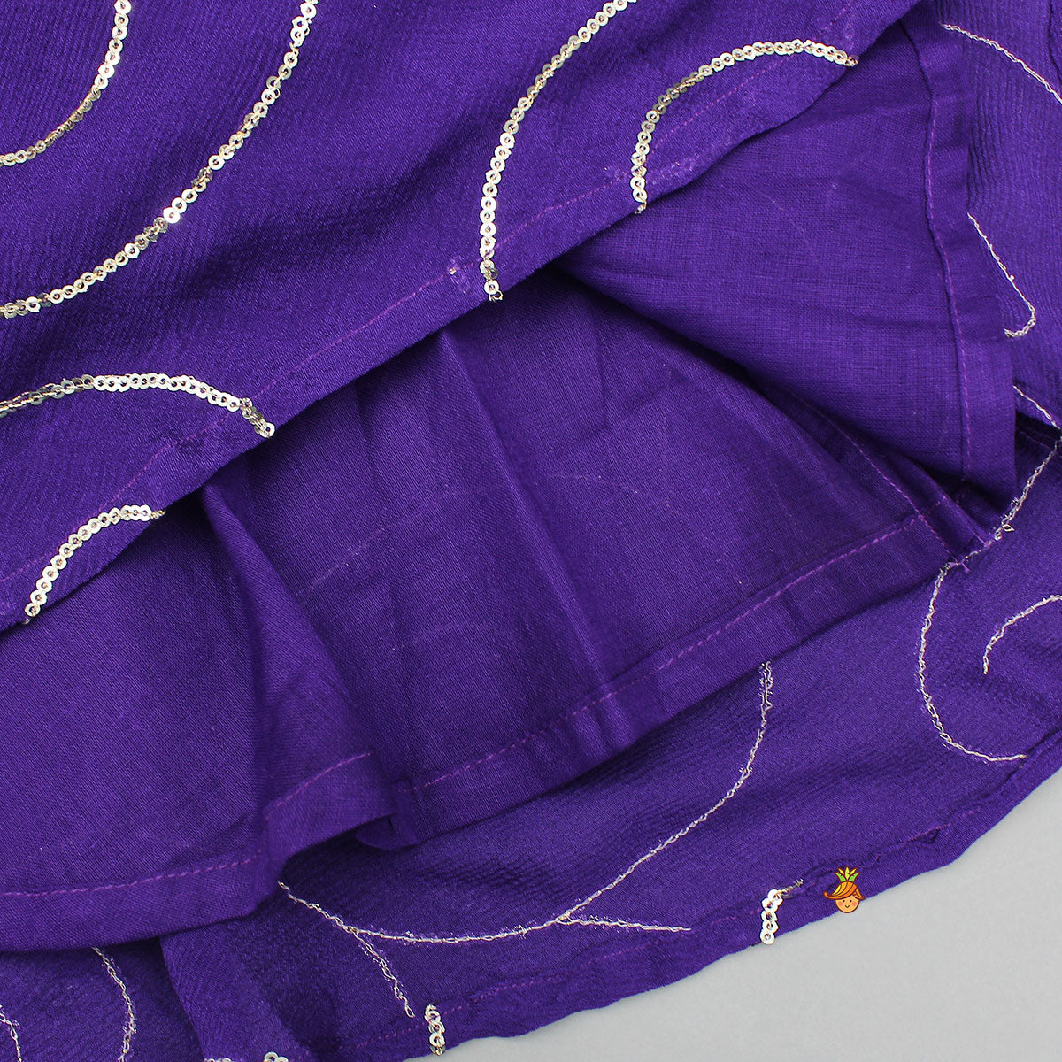 Pre Order: Purple Strappy Sequin Embellished Kurti With Dhoti