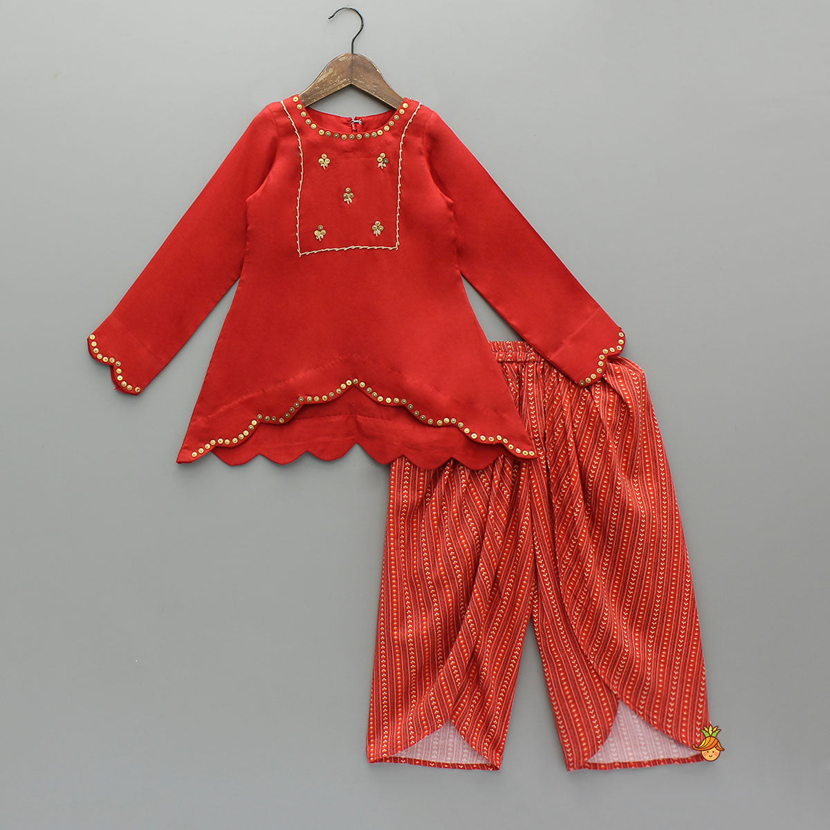 Pre Order: High-Low Kurti With Dhoti-Style Pant