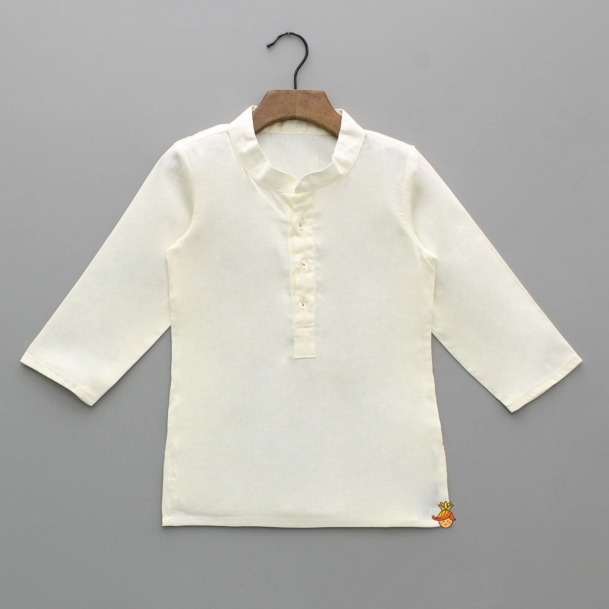 Pre Order: Off White Kurta With Ethnic Embroidered Front Open Jacket And Pyjama
