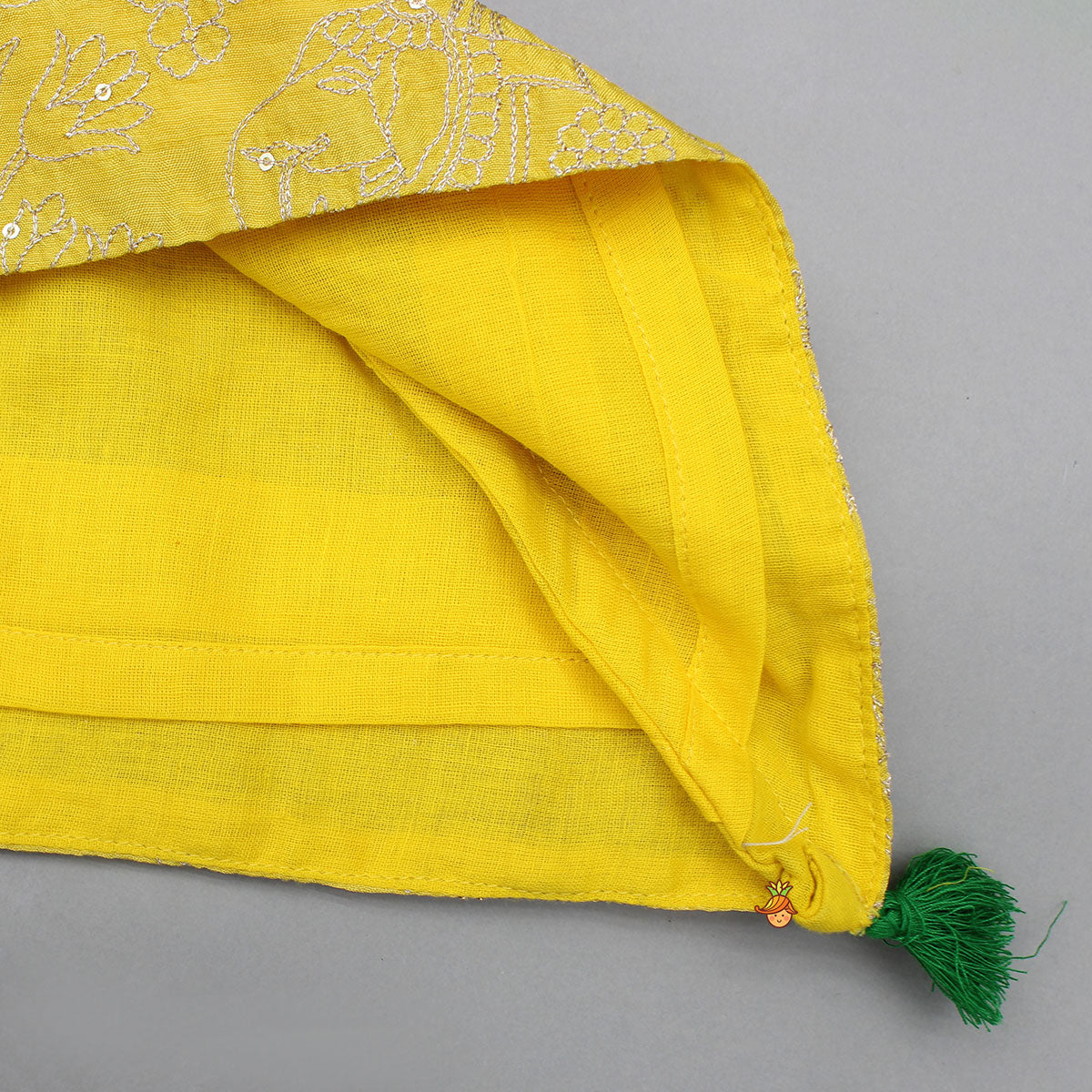 Pre Order: Yellow Embroidered Top With Palazzo