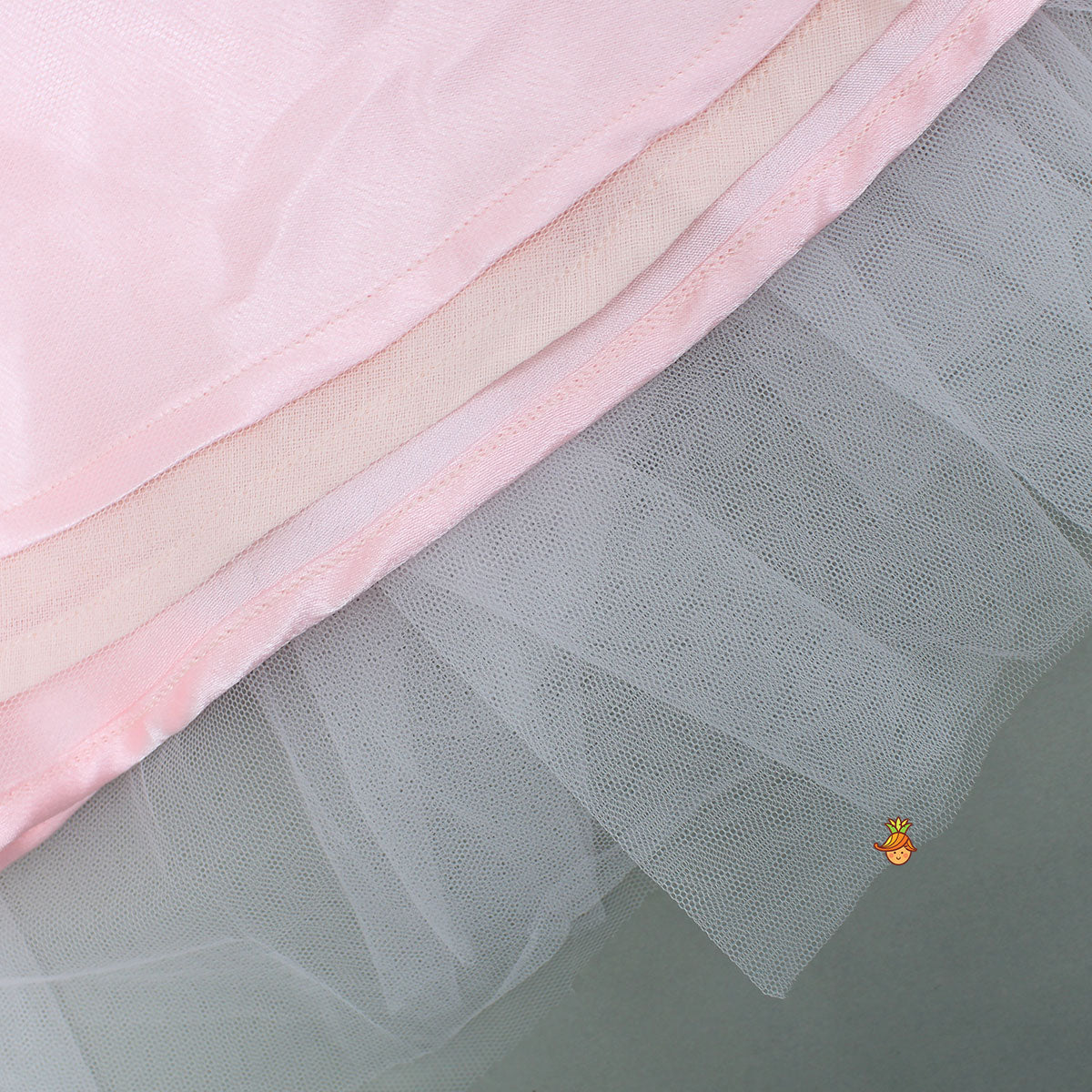 Pre Order: Adorable Floral Embroidered Top With Tulle Lehenga And Net Wrist Cuffs