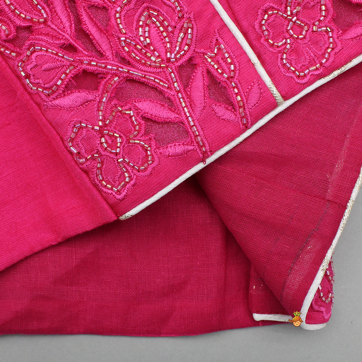 Pre Order: Stylish Pink Halter Neck Top With Brocade Lehenga