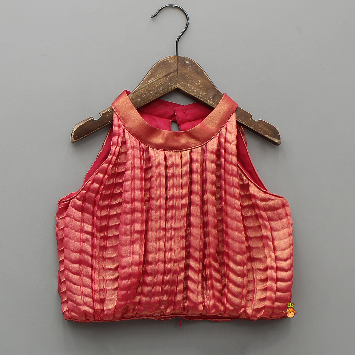 Pre Order: Exquisite Shimmery Halter Neck Top With Lehenga