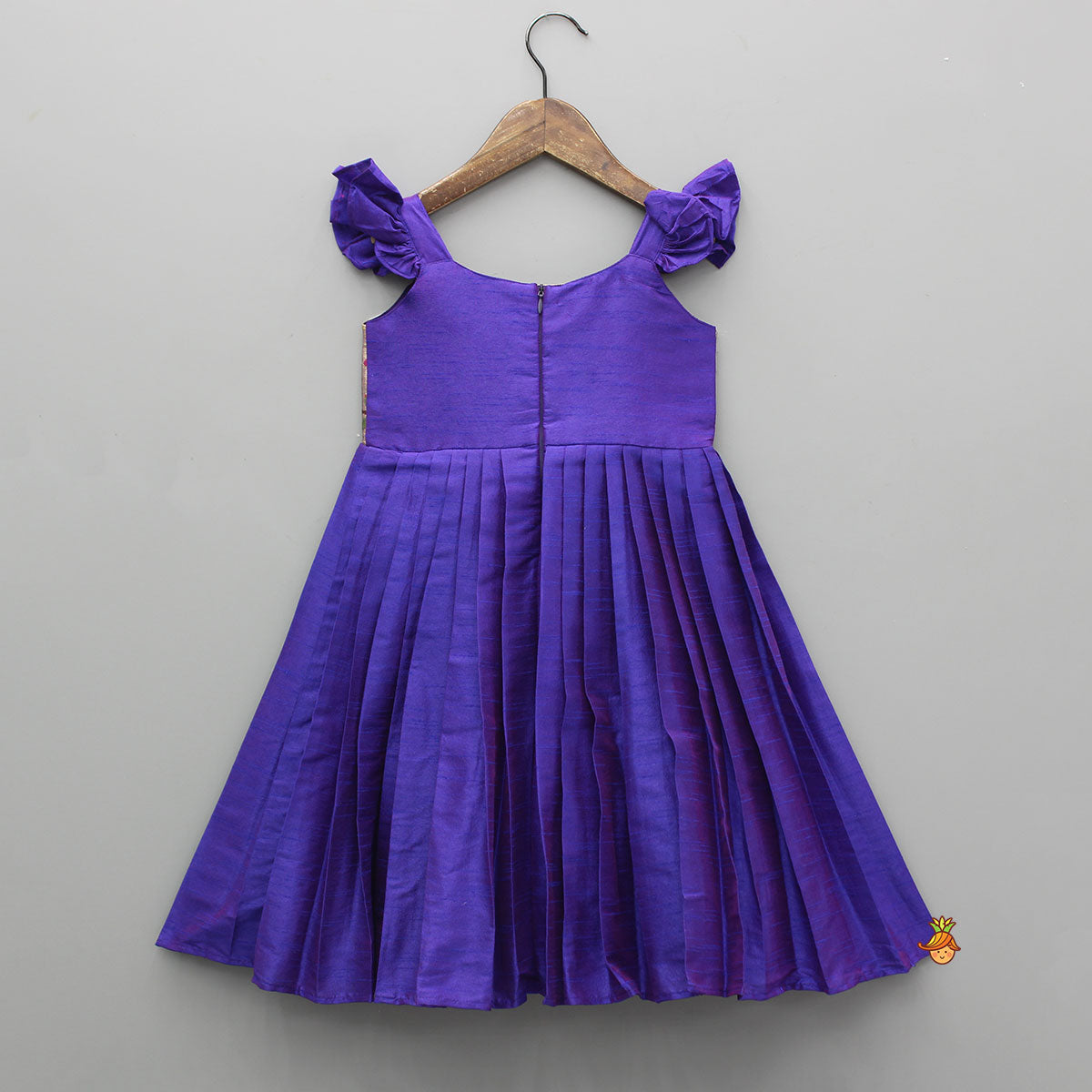 Pre Order: Purple Strappy Dress With Pleated Detailing