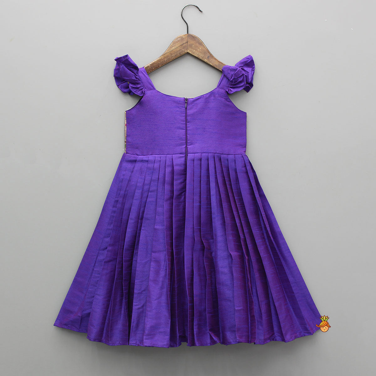 Pre Order: Purple Strappy Dress With Pleated Detailing