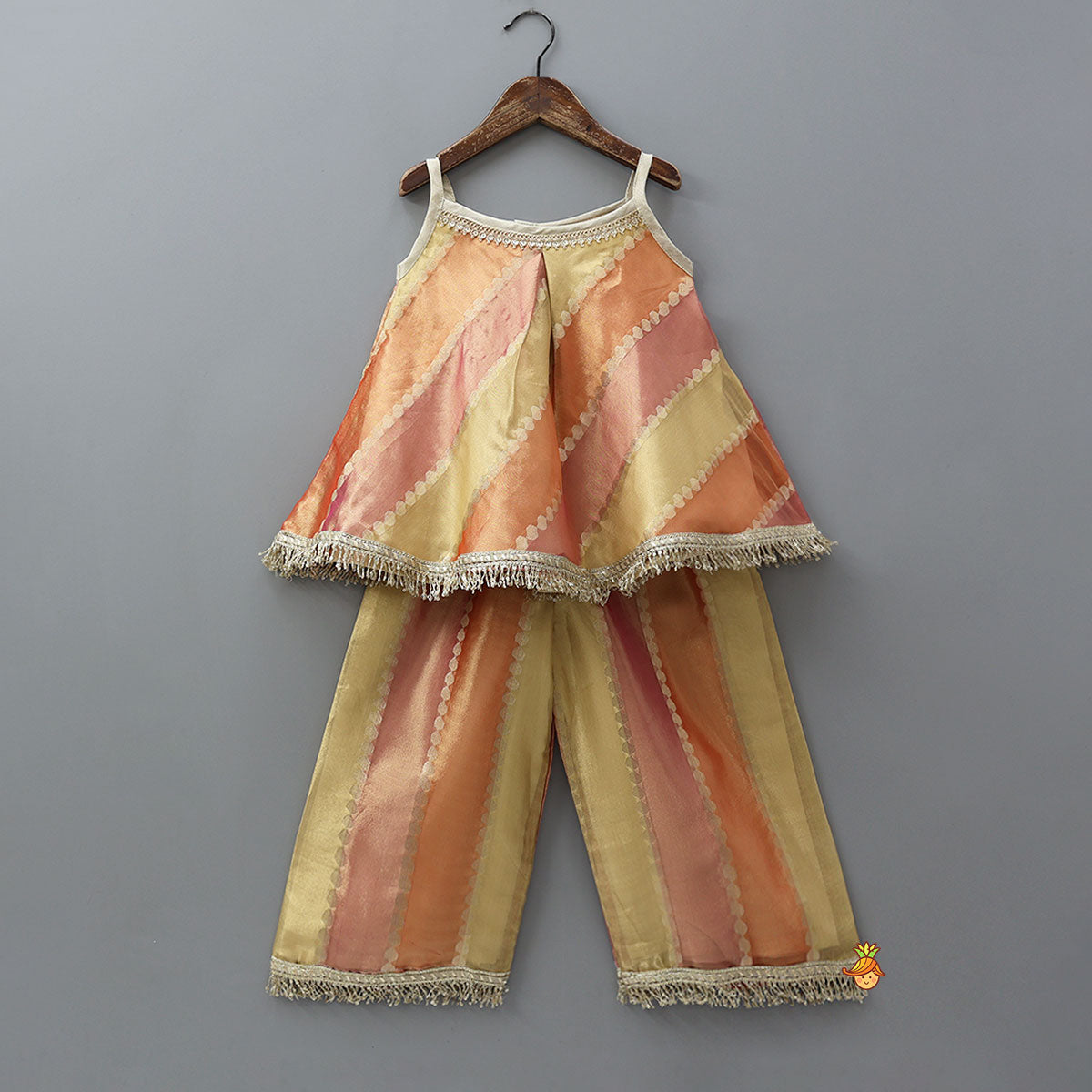 Pre Order: Shimmery Strappy Flowy Top With Matching Shimmery Palazzo
