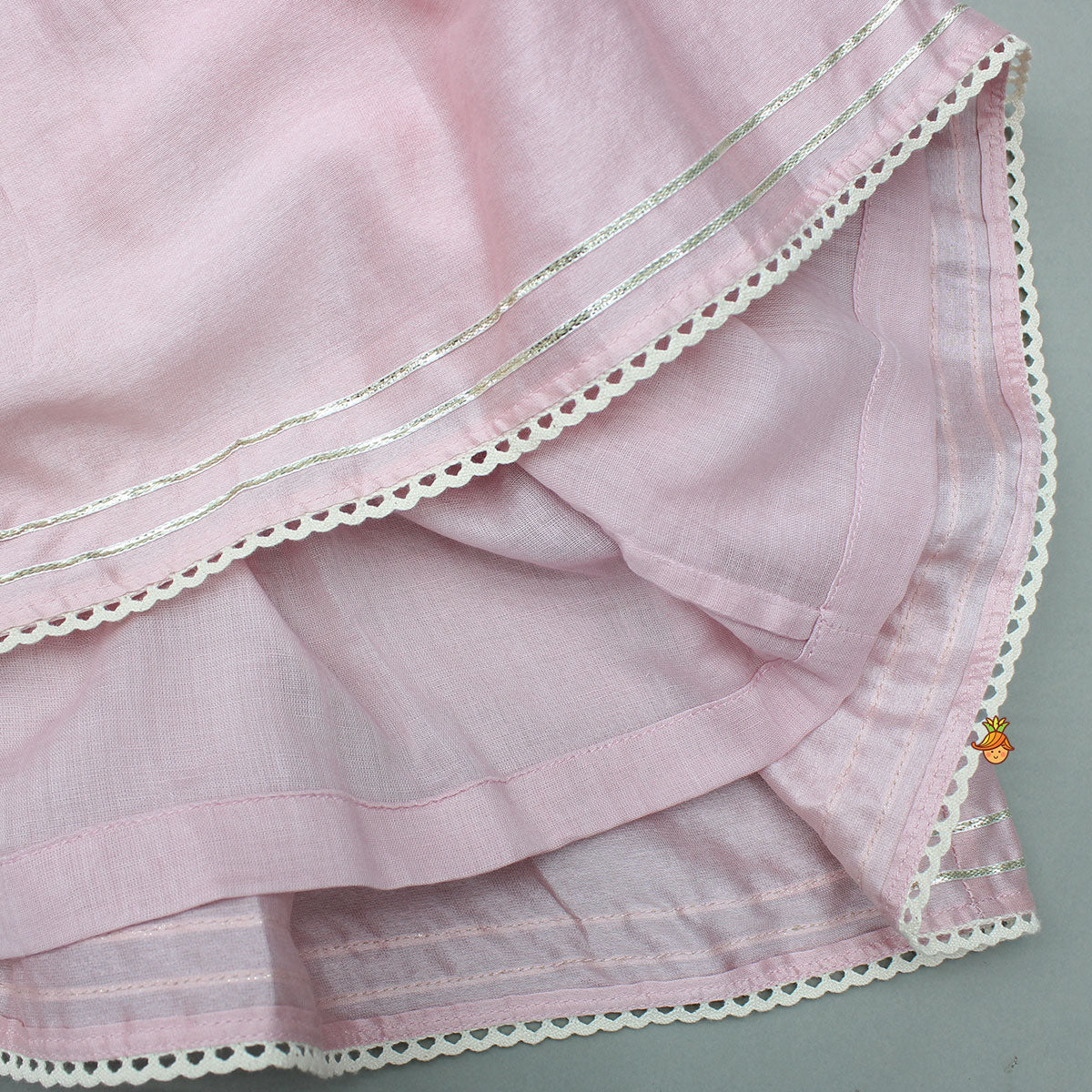 Pre Order: Thread Embroidered Pink Silk Kurti And Pant