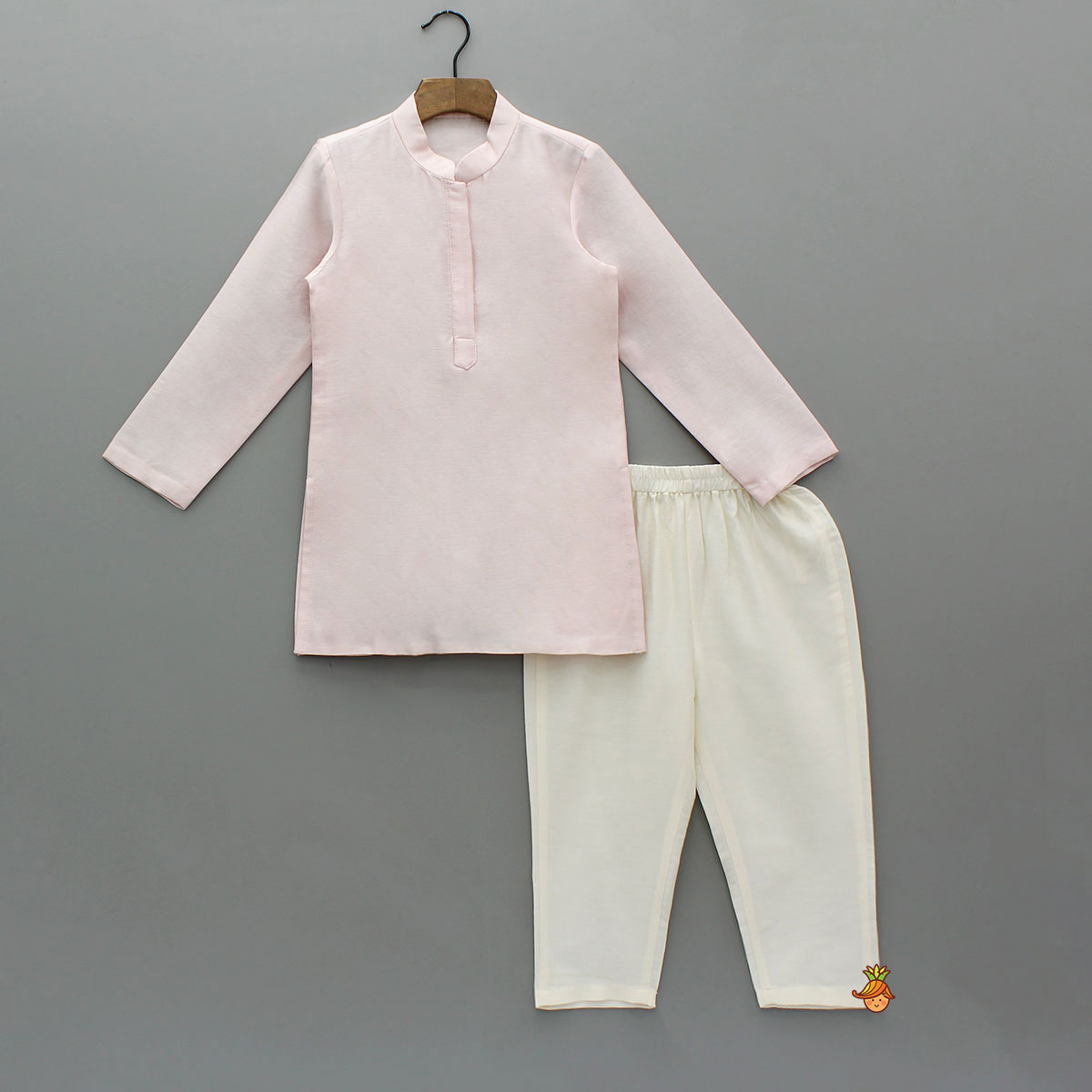 Pre Order: Pink Kurta With Hand Embroidered Jacket And Pyjama