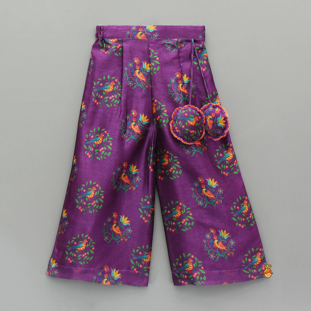 Pre Order: Stylish Purple Top With Printed Palazzo