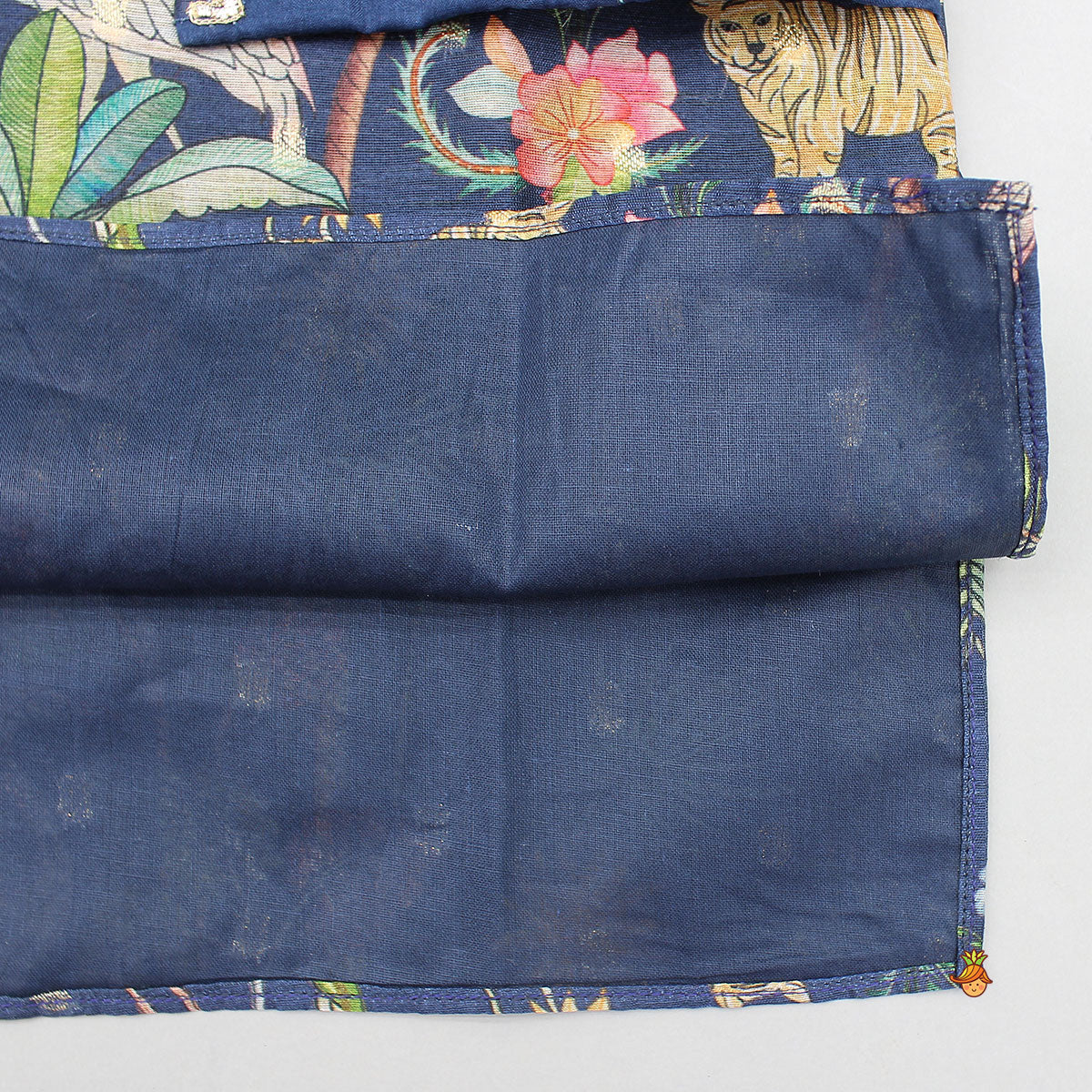 Pre Order: Jungle Printed Jacket Style Kurta With Pyjama