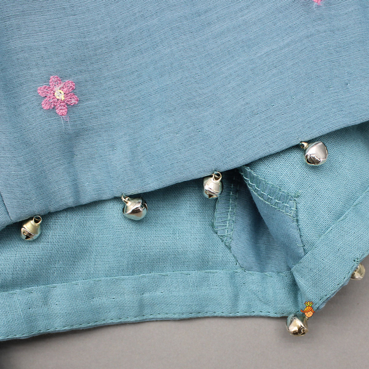 Pre Order: Bells-Enhanced Blue Top And Lehenga