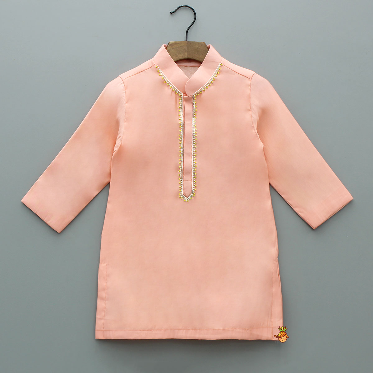 Pre Order: Ethnic Bead Detailed Kurta With Front Open Floral Jacket And Pyjama