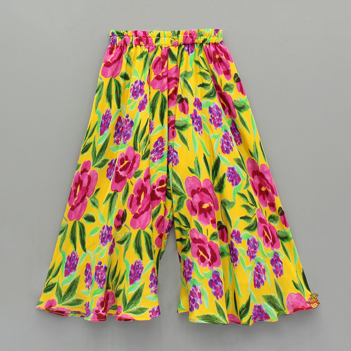 Pre Order: Beautiful Pink Embroidered Crop Top With Printed Palazzo