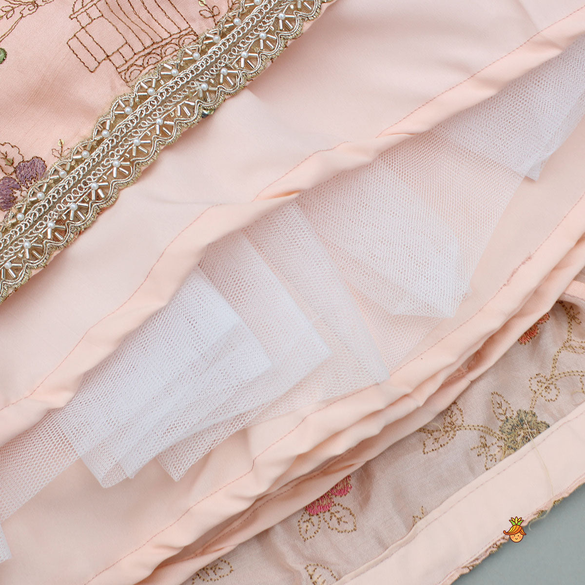 Pre Order: Elegant Faux Mirror Embroidered Top With Matching Lehenga