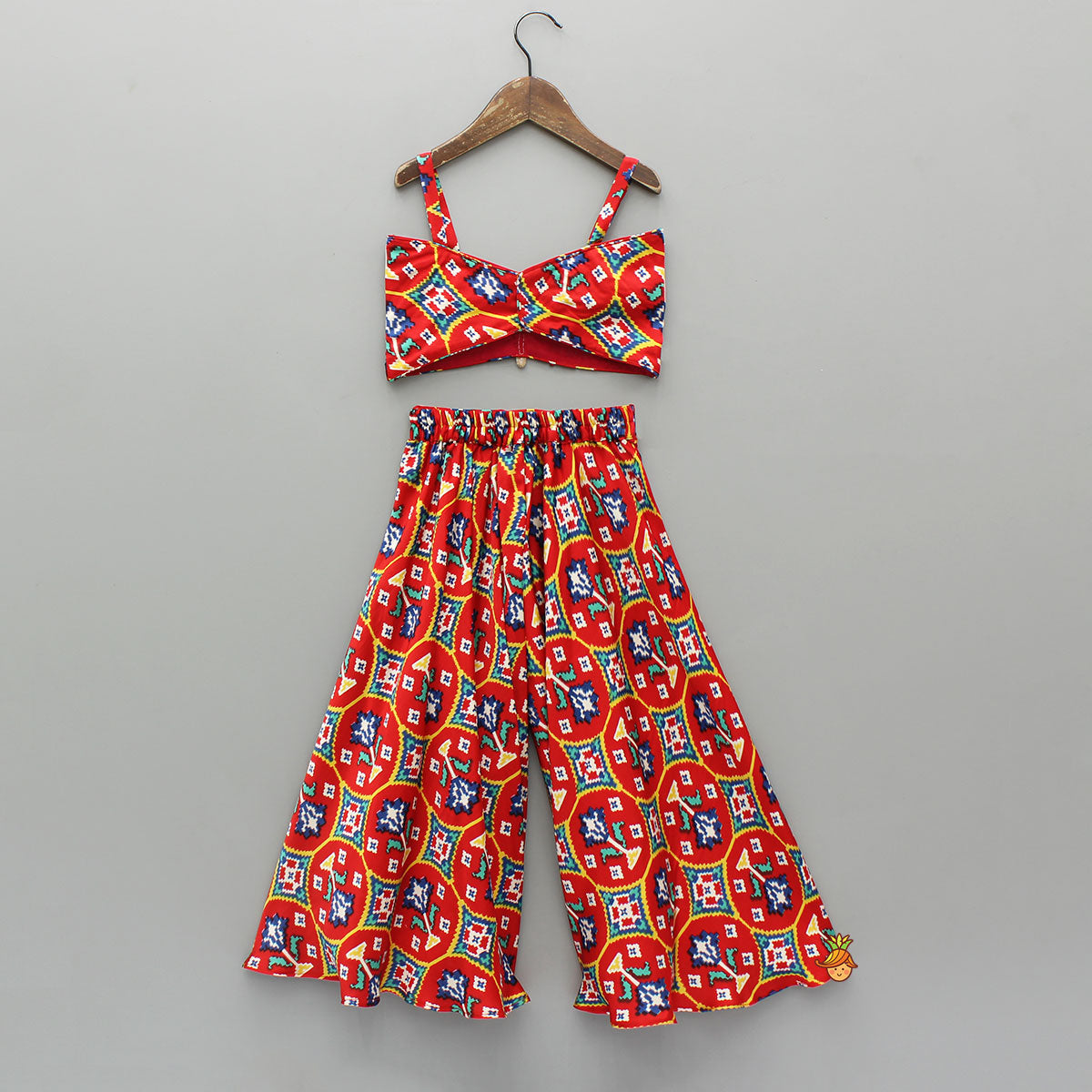 Pre Order: Printed Multicolour Strappy Top With Palazzo