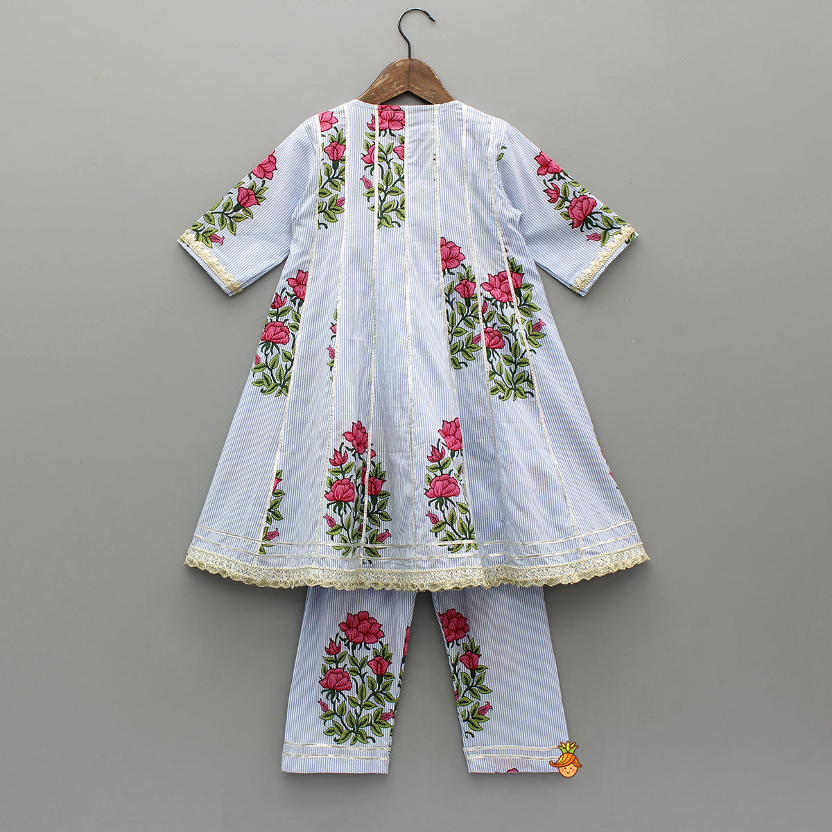 Pre Order: Angarkha Style Flared Long Kurti With Pant