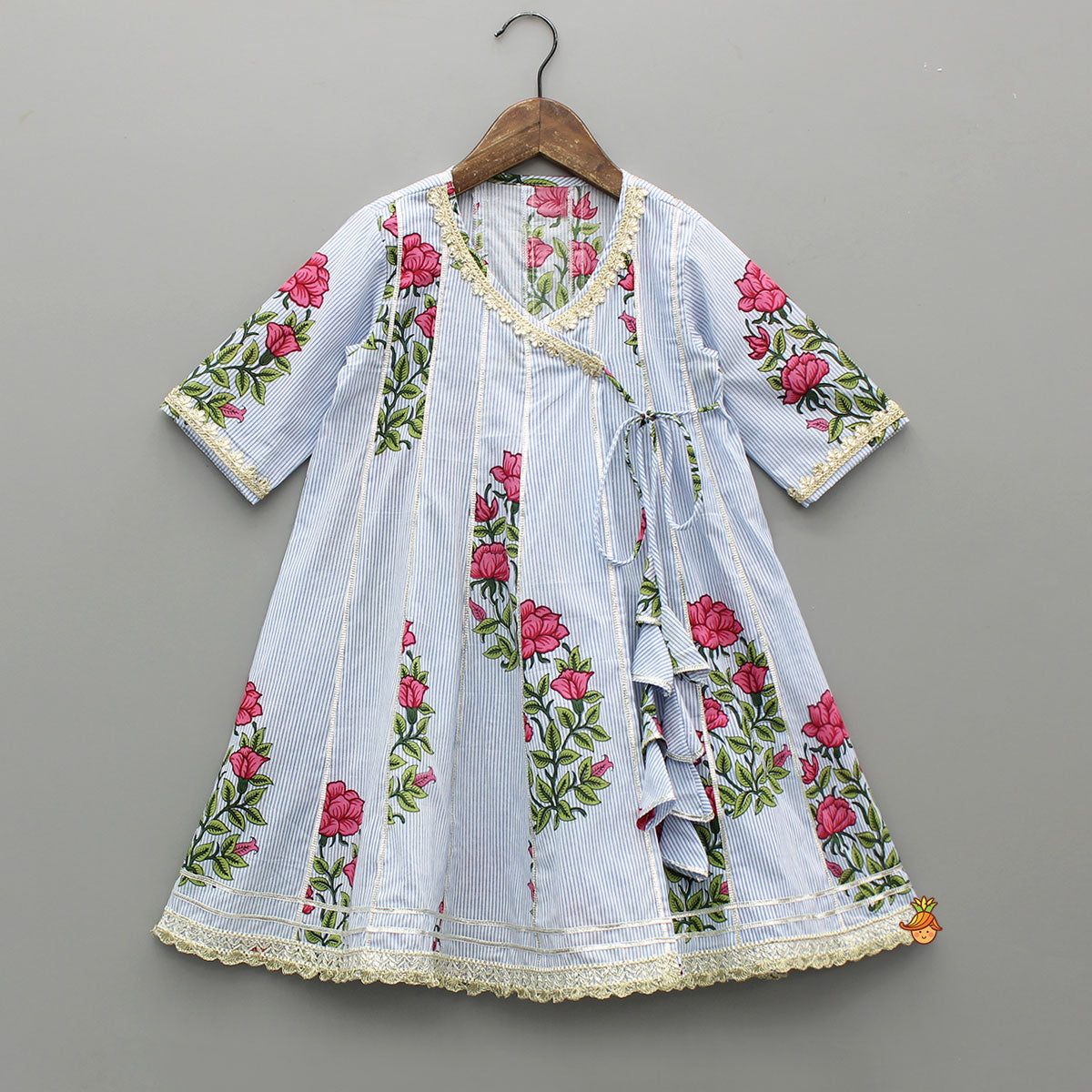 Pre Order: Angarkha Style Flared Long Kurti With Pant