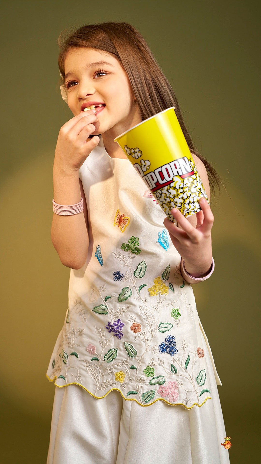 Pre Order: Beautiful Garden Themed Embroidered Kurti With Palazzo