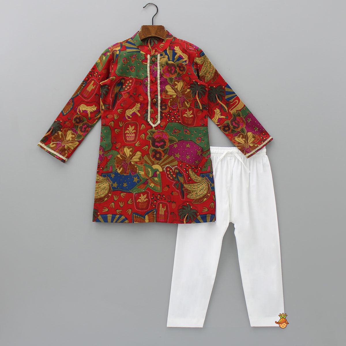 Pre Order: Vibrant Multicolour Printed Kurta With Pyjama