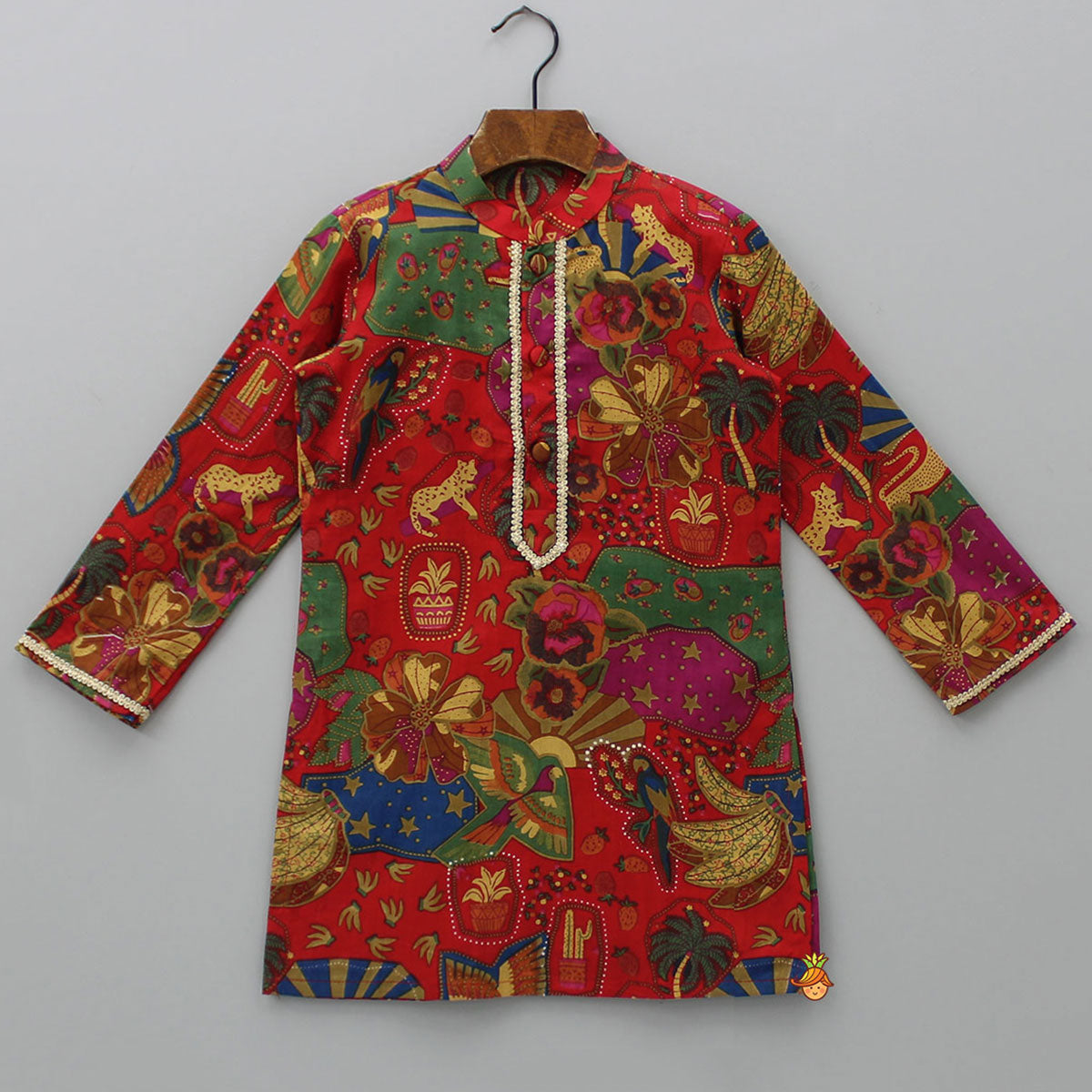 Pre Order: Vibrant Multicolour Printed Kurta With Pyjama