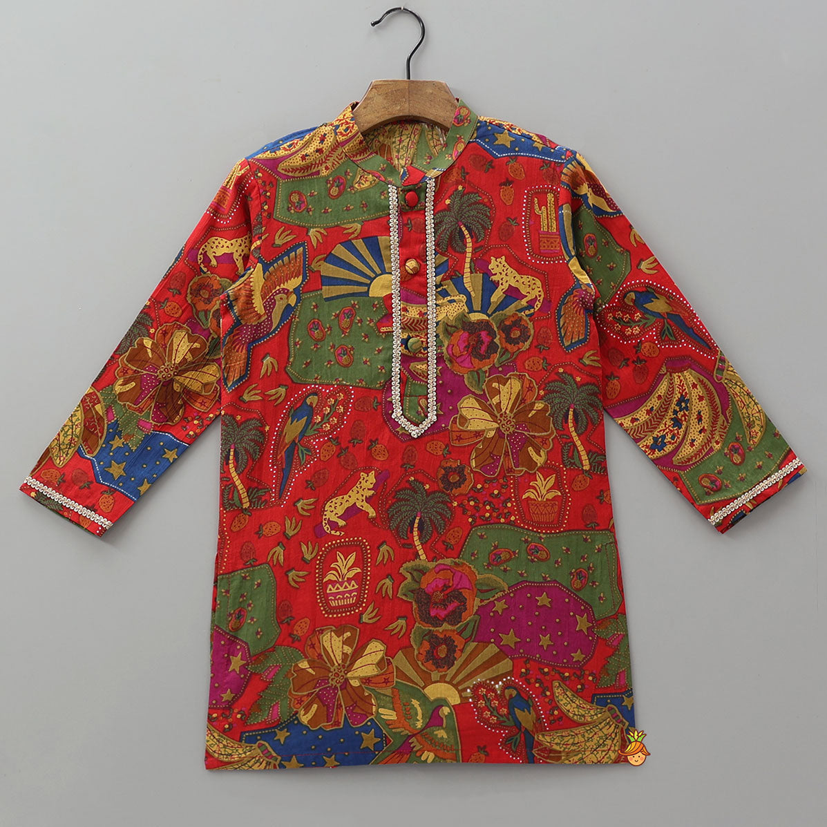 Pre Order: Vibrant Multicolour Printed Kurta With Pyjama